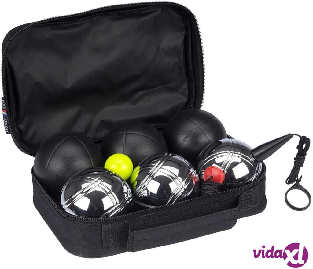 Get & Go Bocce-sarja Luxe 6 palloa musta ja hopea 52JT-ZIZ-Uni