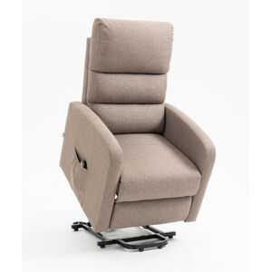 Toscohome Fauteuil avec 1 moteur et revêtement en tissu cappuccino - Lorena