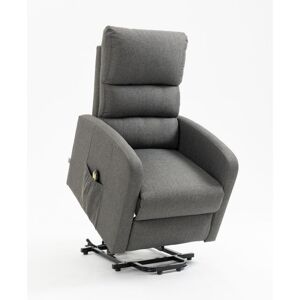 Toscohome Fauteuil avec 1 moteur et revêtement en tissu gris - Lorena