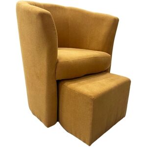 Toscohome Fauteuil en tissu manguier avec pouf - Djerba