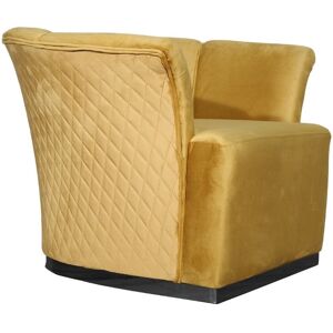 Toscohome Fauteuil en velours ocre avec base noire - Argentario Berger