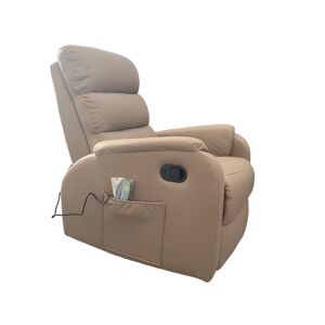 Toscohome Fauteuil de relaxation manuel avec 8 points de massage couleur taupe - Futura