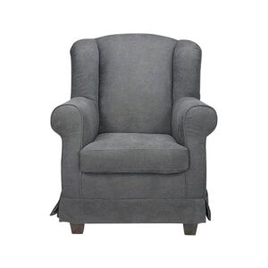 Toscohome Fauteuil tapissé en tissu gris moine 15 et structure en bois - Ebro