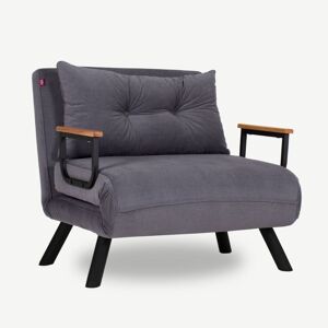 Toscohome Fauteuil-lit pliant gris - Sando