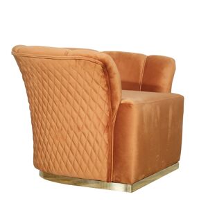 Toscohome Fauteuil en bois avec revêtement en velours couleur rouille - Argentario Berger