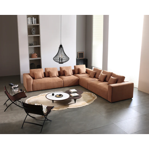 BARUTTI SOFA Canapé d'angle droit en tissu 7 places - LUCA