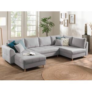 Lisa Design Rune canapé panoramique 7 places style scandinave droit Gris clair