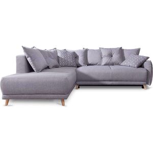 BestMobilier Lena canapé d'angle gauche convertible 5 places gris clair style scandinave Gris clair