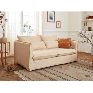 Lisa Design Adriann canapé fixe 2 places en tissu déhoussable Beige