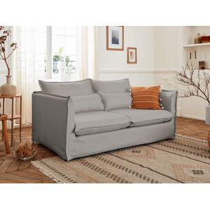 Lisa Design Adriann canapé fixe 2 places en tissu déhoussable Gris clair