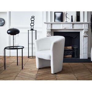 Lisa Design Kori fauteuil cabriolet en tissu bouclette tendance Blanc