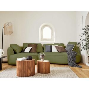 Lisa Design Hibiscus canapé d'angle gauche 4 places en tissu Vert