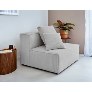 Lisa Design Colombine module d'assise sans accoudoirs en velours côtelé Gris clair