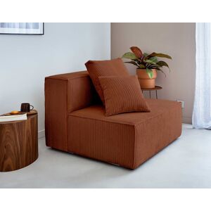 Lisa Design Colombine module d'assise sans accoudoirs en velours côtelé Terracotta