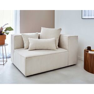 Lisa Design Colombine module d'assise droit en velours côtelé Beige