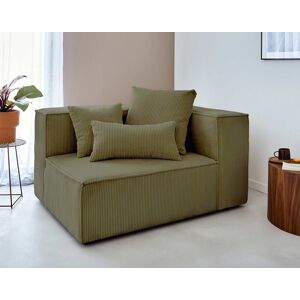 Lisa Design Colombine module d'assise droit en velours côtelé Vert