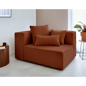 Lisa Design Colombine module d'assise gauche en velours côtelé Terracotta