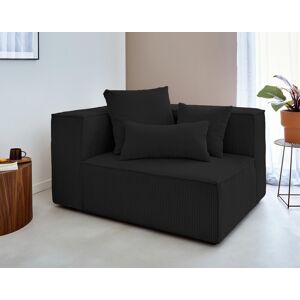 Lisa Design Colombine module d'assise gauche en velours côtelé Noir