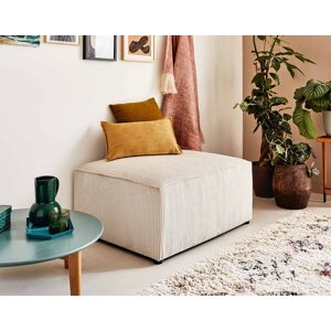 BestMobilier Topaze pouf en velours côtelé Beige