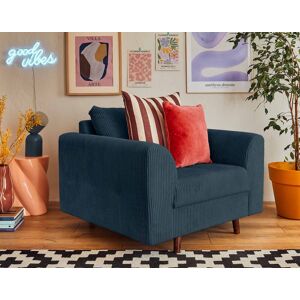 Lisa Design Rune fauteuil en velours côtelé Bleu nuit