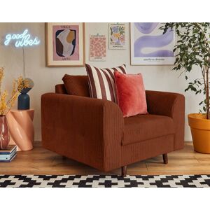 Lisa Design Rune fauteuil en velours côtelé Terracotta