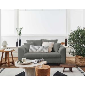 Lisa Design Rune canapé 2 places en tissu bouclette Gris