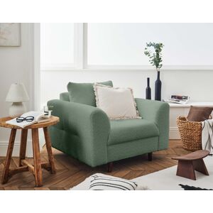 Lisa Design Rune fauteuil en tissu bouclette Vert sauge