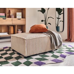 Lisa Design Stella pouf en velours côtelé grosses côtes Beige