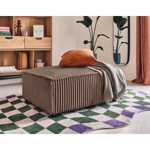 Lisa Design Stella pouf en velours côtelé grosses côtes Taupe