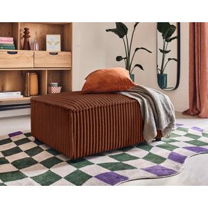 Lisa Design Stella pouf en velours côtelé grosses côtes Terracotta