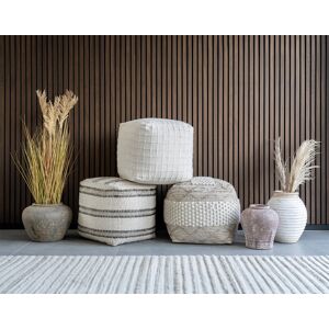 Lisa Design Vinto pouf en tissu Blanc