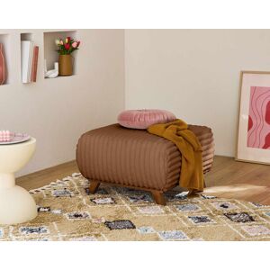 Best Mobilier Cristal pouf modulable 65 cm en velours côtele grosses côtes Rouille