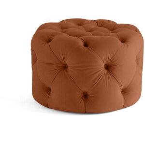 Lisa Design Gallata pouf Chesterfield rond en velours Rouille