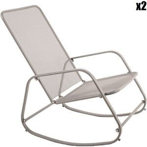 Essenciel Green - 2 Rocking Chair gordes mastic - 91.5x55x93 cm Mastic - Publicité