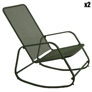 Essenciel Green - 2 Rocking Chair gordes kaki - 91.5x55x93 cm Kaki - Publicité