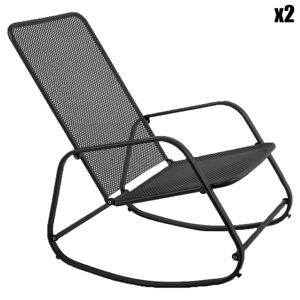 Essenciel Green - 2 Rocking Chair gordes graphite - 91.5x55x93 cm Graphite - Publicité