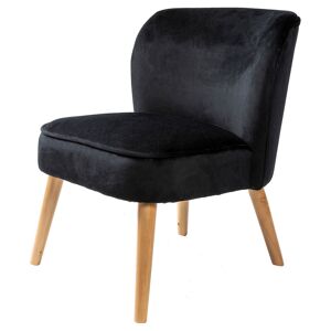 Deko & Co - Fauteuil crapaud velours noir - 51x5763 cm Noir