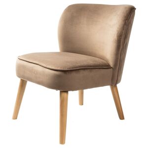 Deko & Co - Fauteuil crapaud velours beige - 51x5763 cm Beige