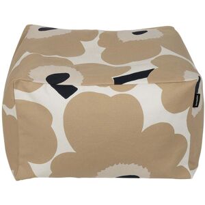 Marimekko - Coussin d'assise Unikko Puffi, blanc casse / beige / bleu fonce