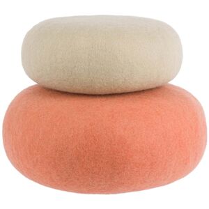 myfelt - Pouf lutz + lea, beige vert / saumon (lot de 2)