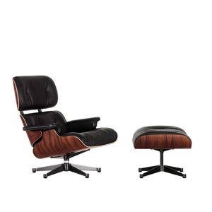 Vitra - Lounge Chair & Ottoman, poli / côtés noirs, palissandre de Santos, cuir Premium F nero (nouvelles dimensions) - Publicité