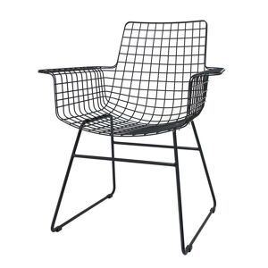 HKliving - Wire Arm Chair, noir