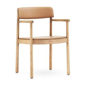 Normann Copenhagen - Timb Fauteuil rembourre, nature de frene / cuir de chameau