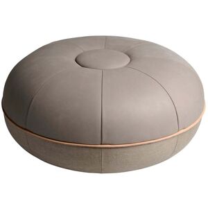 Fritz Hansen - Pouf by Cecilie Manz, Ø 50 cm, cuir gris clair