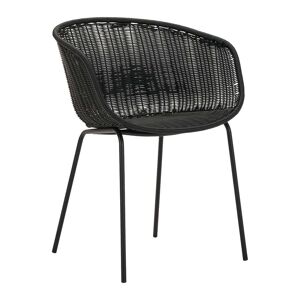 House Doctor - Hapur Fauteuil en osier, noir / noir