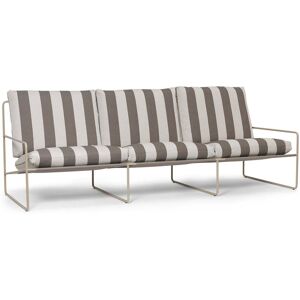 ferm LIVING - Desert Stripe Outdoor Canapé 3 places, cashmere / chocolat