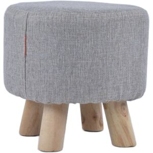 EOSNOW Tabouret à langer en tissu de lin, pieds en bois, petit repose-pieds rond à la mode pour le salon - Publicité