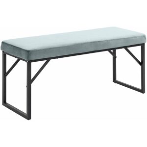 Homcom - Banc banquette design contemporain piètement acier noir velours gris - Publicité