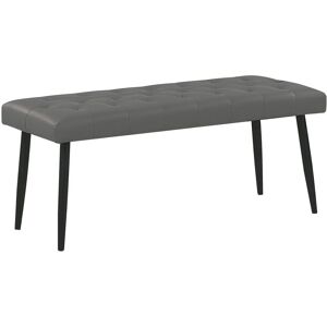 Banc d'Intérieur Design Bout de Lit en Cuir pu Gris avec Pieds Noirs Parfait pour Chambre Vintage Rétro et Scandinave Beliani - Publicité