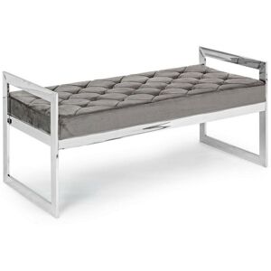 Iperbriko - Banquette en velours gris Sveva 97 x 44 cm - Publicité